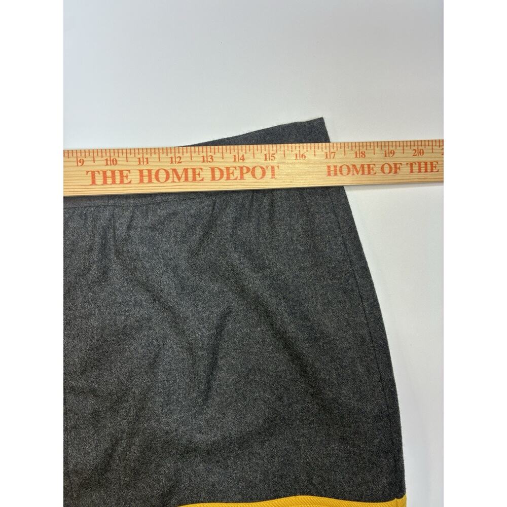 Fendi Skirt IT 46 Gray Yellow Colorblock Wool Blend Made Italy Designer - Picture 5 of 6